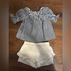 12 month Habitual Navy and White Striped Garment smocked